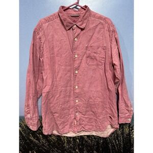 Tommy‎ Bahama Men's Pink Linen Casual Long Sleeves Button-Down Shirt L